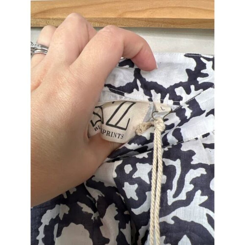 NWT SZ Block Prints Tier Midnight Blue & White Pull Over Maxi Skirt Size: Large - Picture 5 of 6